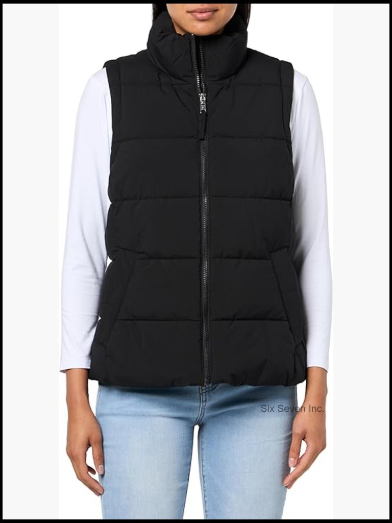 Quilted Puffer Vest Zip Up Warm Layering Staple